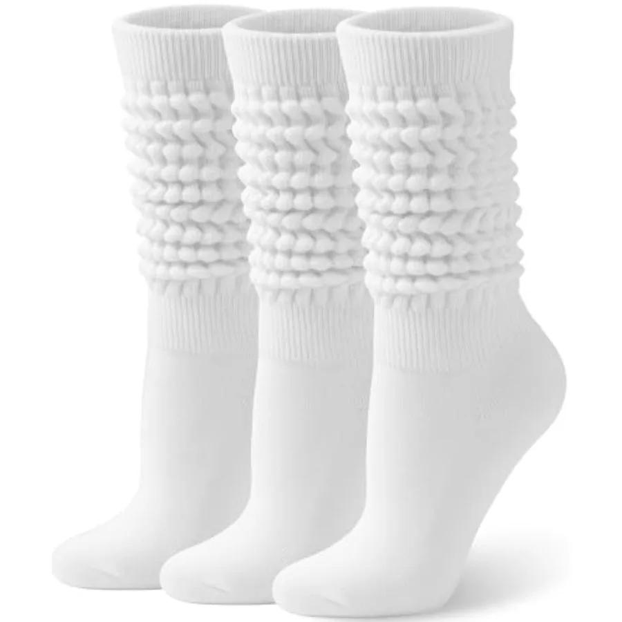 Boot Sock Slouchy - 3Pairs Slouchy Socks for Women Cotton