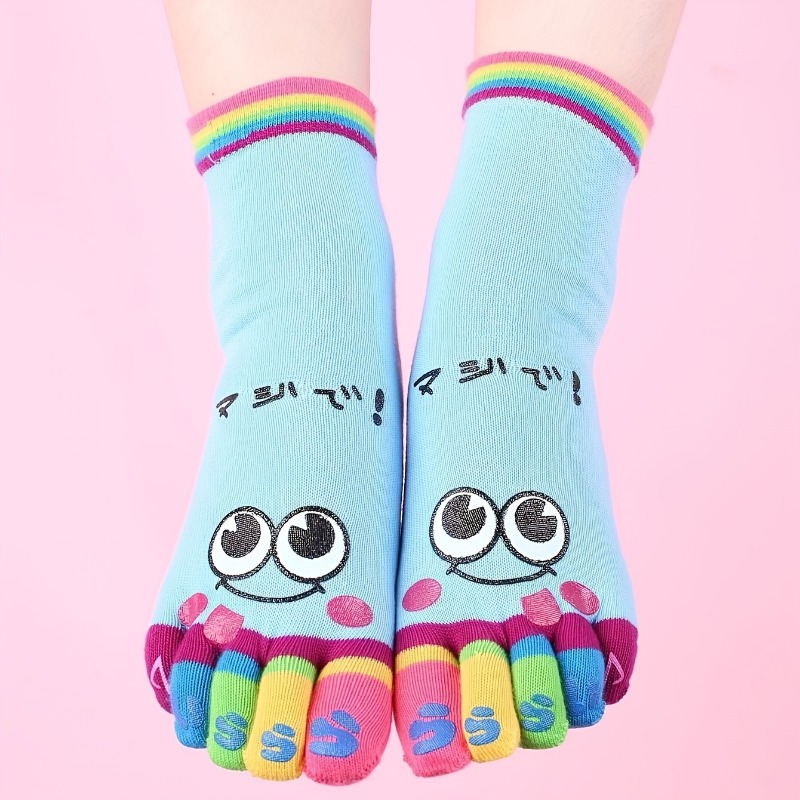 3pairs//Cartoon printed toe so - Toe Sock Split review and price
