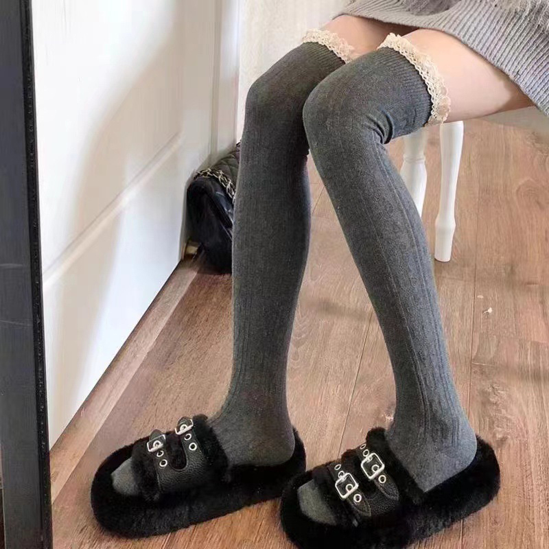1pair Sexy Lace Up Long Knee S - Knee High Sock Women review and price